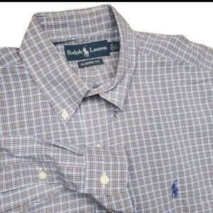 Ralph Lauren Classic Fit Men’s 15.5 32/33 Multi Color Plaid Button Down Shirt